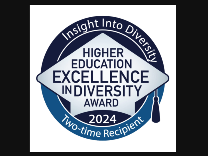 A badge with the Higher Education Excellence in Diversity